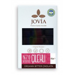 Jovia Organik %70 Bitter Çikolata Çilekli 85 gr
